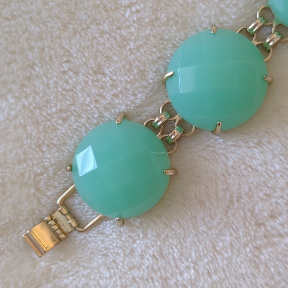 Kendra Scott Cassie Bracelet Chalcedony Chunky Statement Gold Seafoam Green - Picture 5 of 15